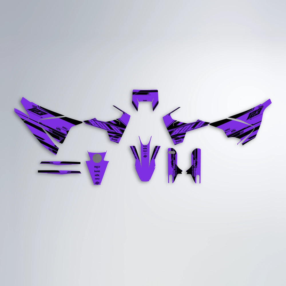 NTK V3 Husqvarna 701 graphics kit parts layout in Purple
