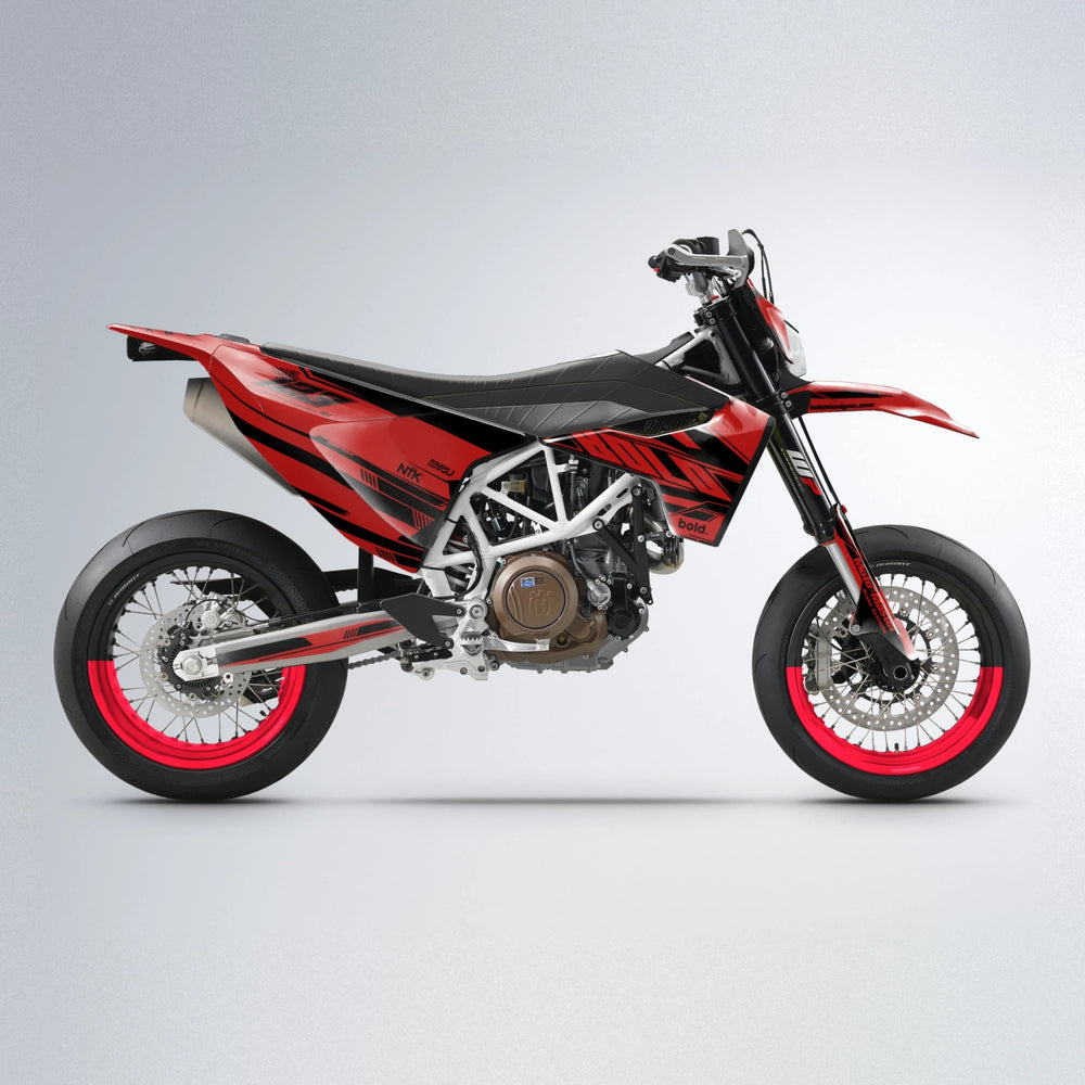 NTK V3 Husqvarna 701 supermoto graphics kit in Red