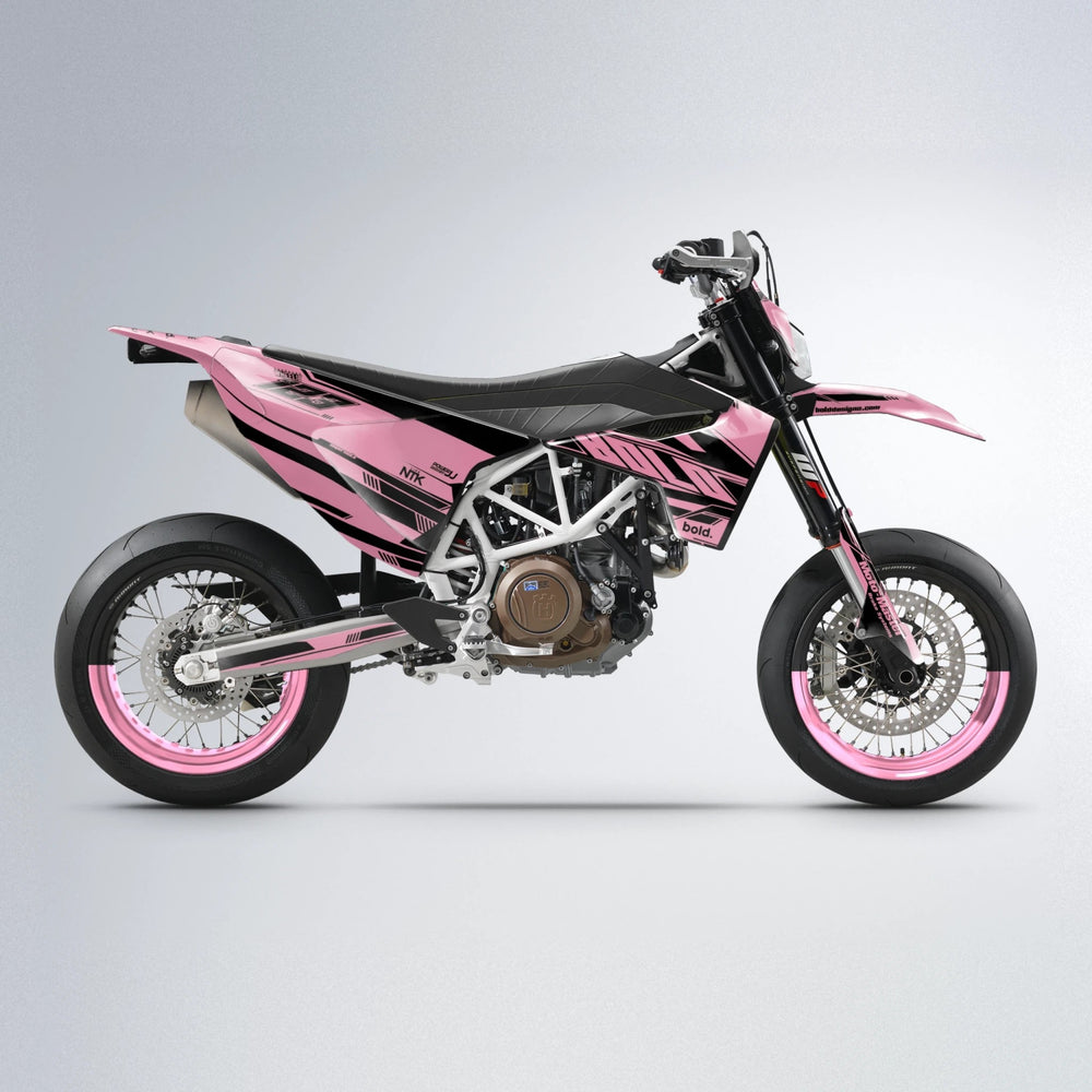 NTK V3 Husqvarna 701 supermoto graphics kit in Sakura Pink
