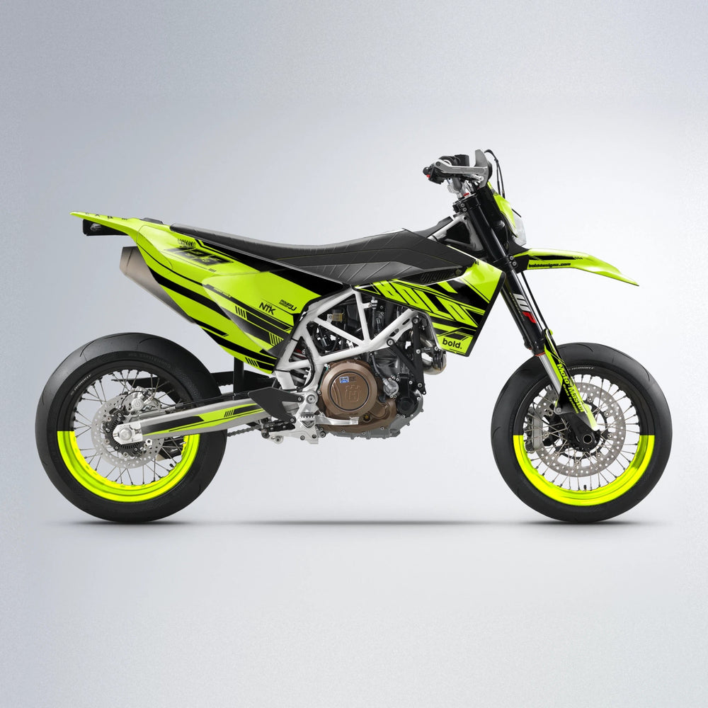 NTK V3 Husqvarna 701 supermoto graphics kit in Yellow