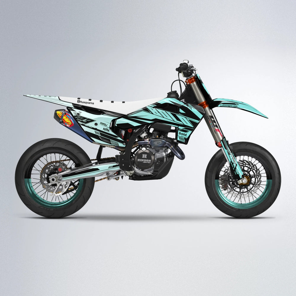 NTK V3 Husqvarna FE/TE supermoto graphics kit in Mint
