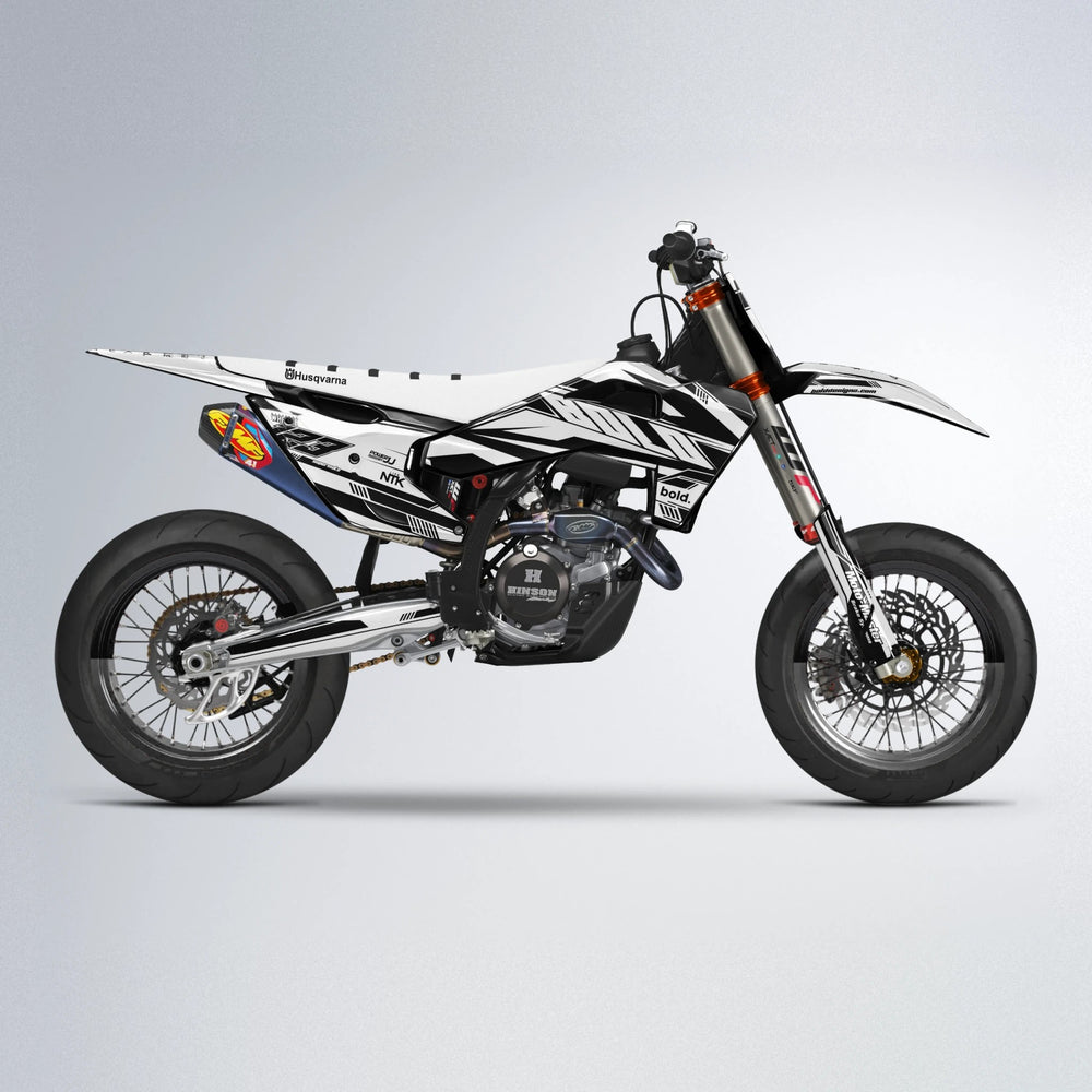 NTK V3 Husqvarna FE/TE supermoto graphics kit in White