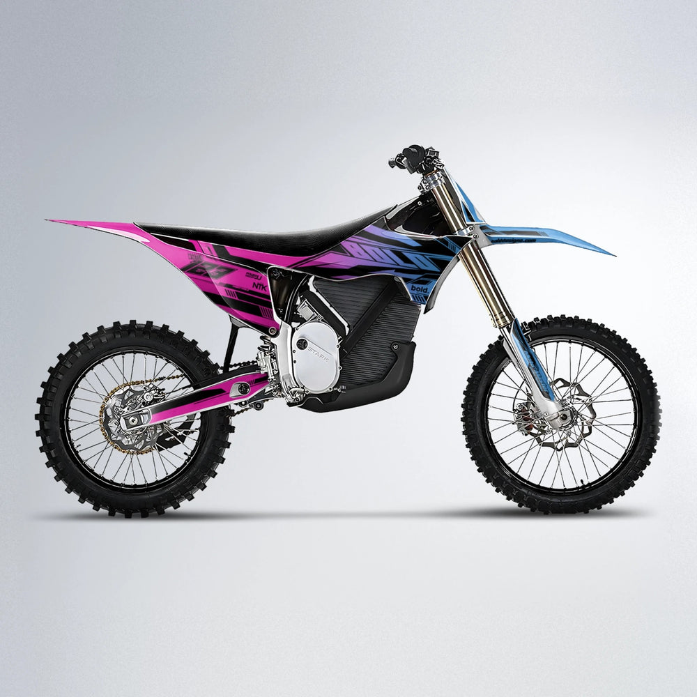 NTK V3 Stark Varg MX motocross graphics kit in Pink & Light Blue