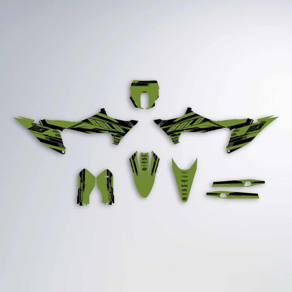 NTK V3 Stark Varg SM graphics kit parts layout in Olive