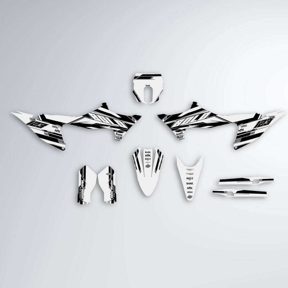 NTK V3 Stark Varg SM graphics kit parts layout in White