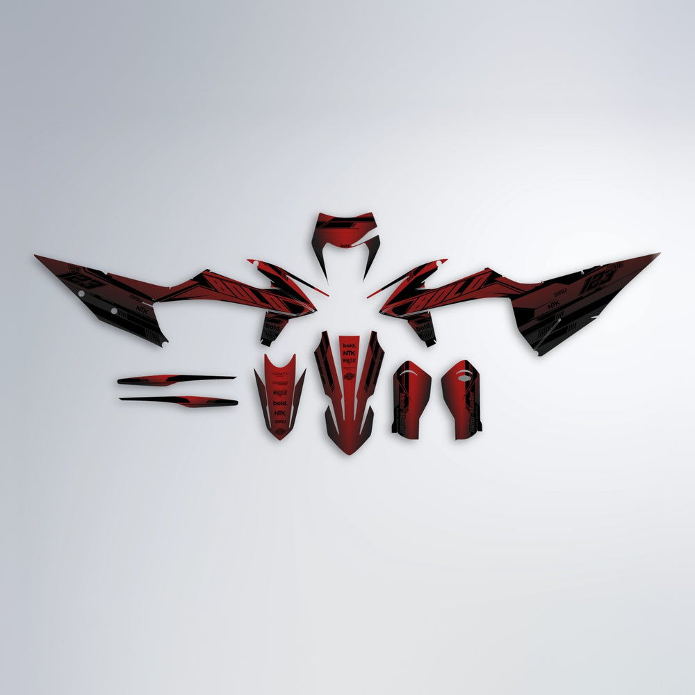 NTK V3 graphics kit parts layout in Black & Red