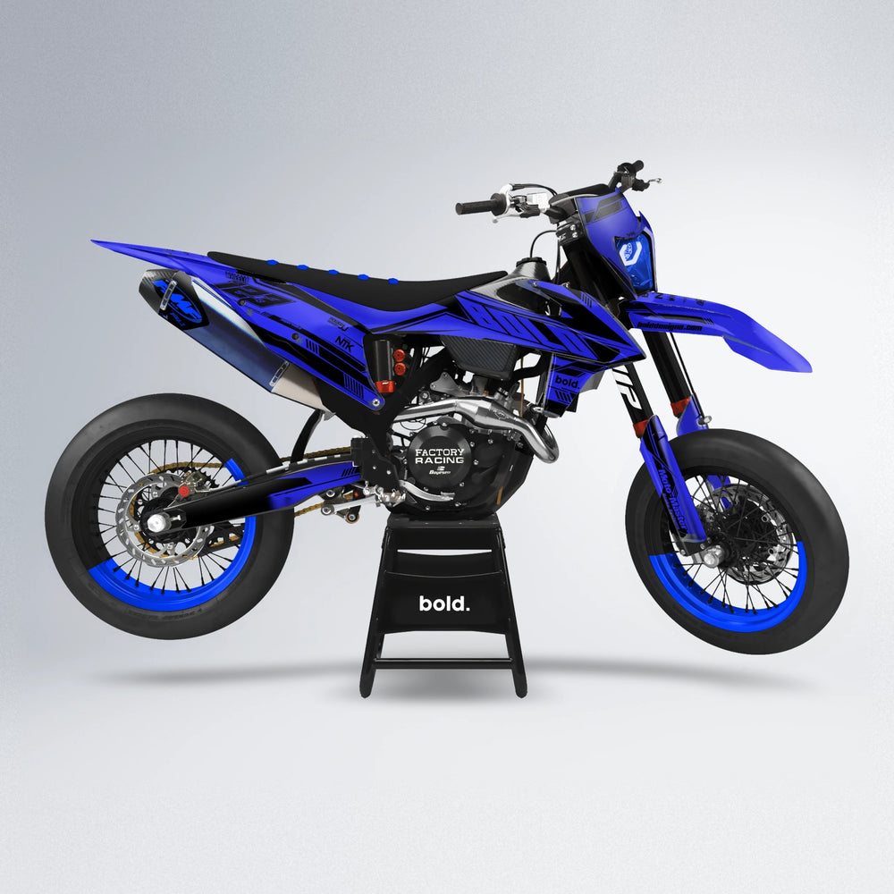NTK V3 supermoto graphics kit in Blue