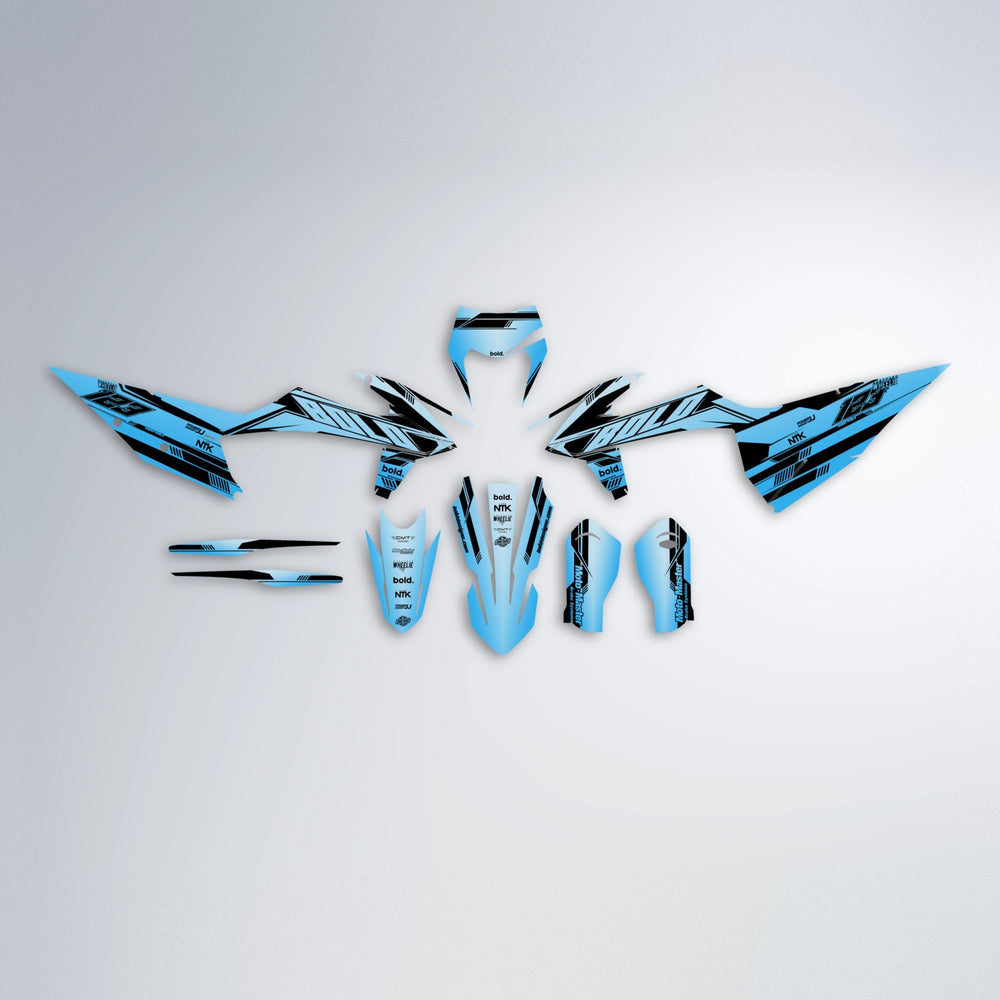 NTK V3 graphics kit parts layout in Light Blue & White