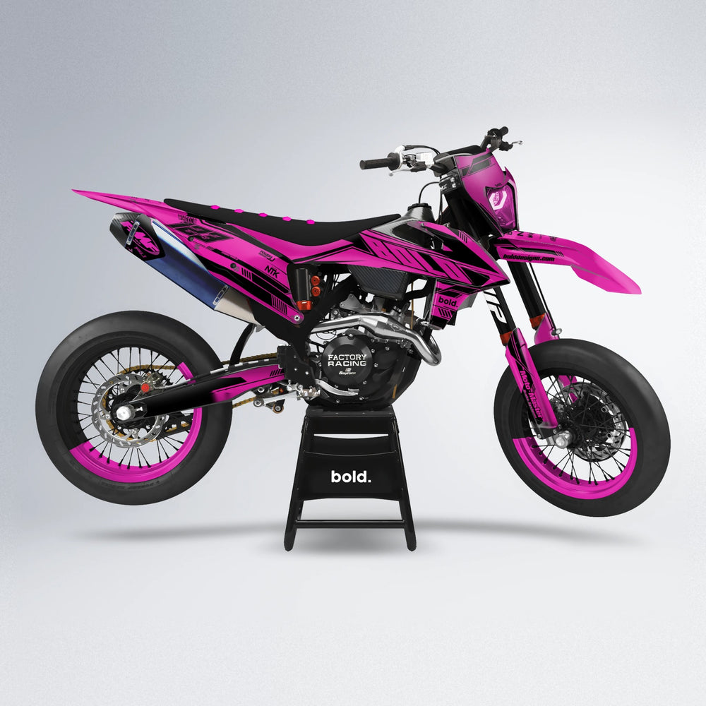 NTK V3 supermoto graphics kit in Pink