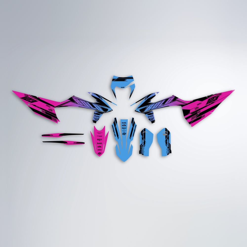 NTK V3 graphics kit parts layout in Pink & Light Blue
