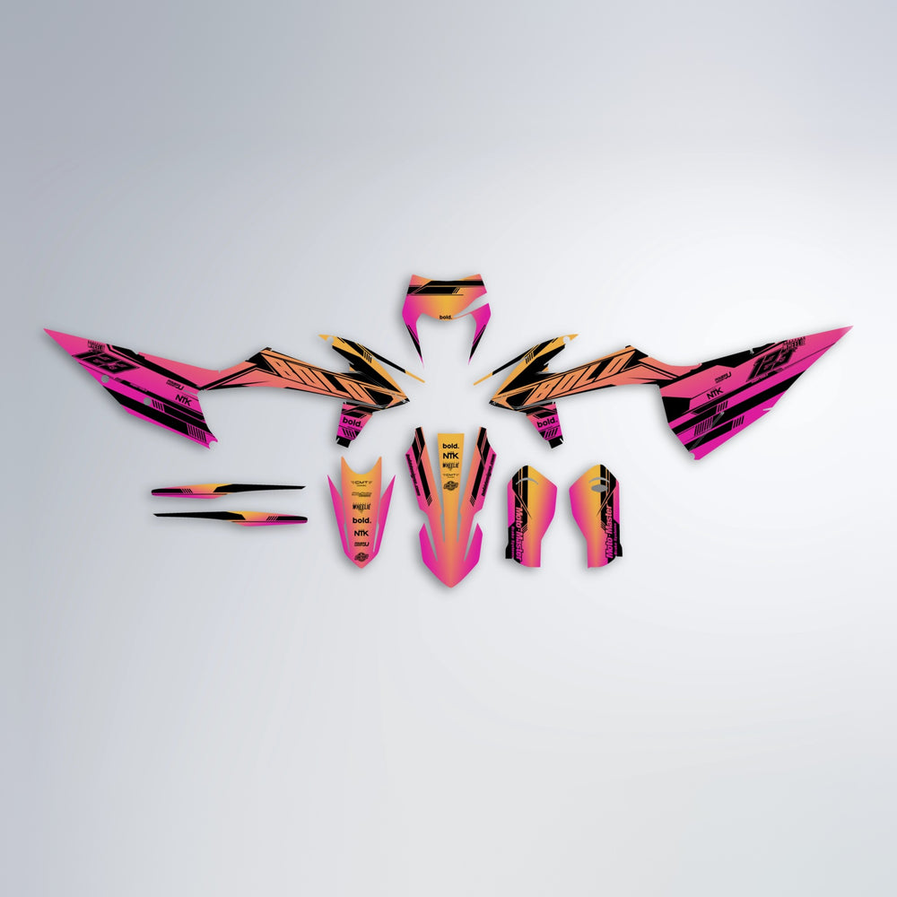 NTK V3 graphics kit parts layout in Pink & Yellow
