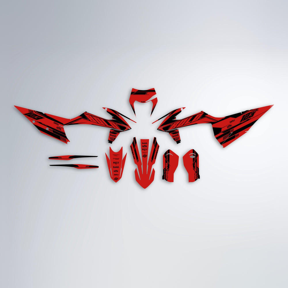 NTK V3 graphics kit parts layout in Red