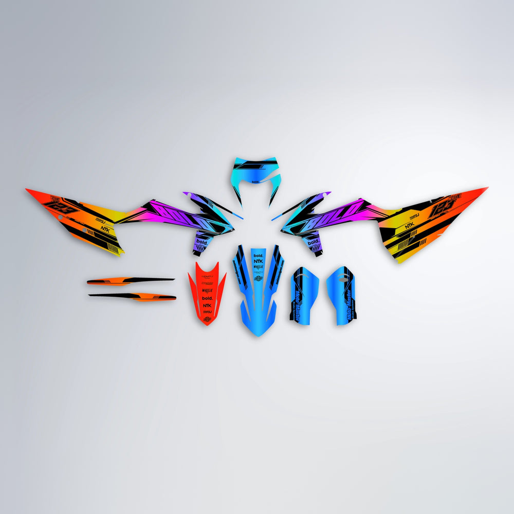 NTK V3 graphics kit parts layout in Sunset Fade
