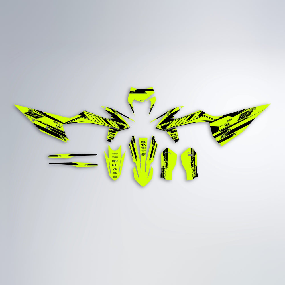 NTK V3 graphics kit parts layout in Yellow