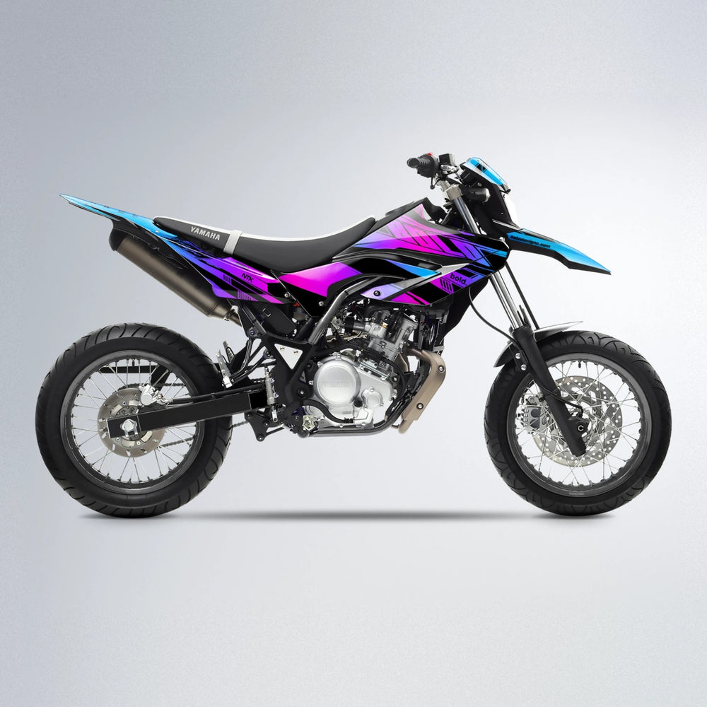 NTK V3 Yamaha WR 125X supermoto graphics kit in Blue Purple Fade