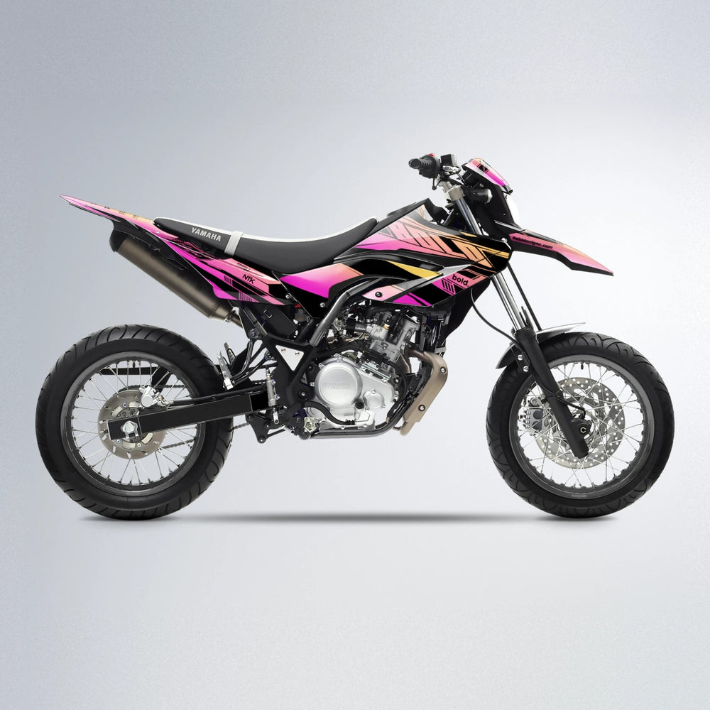 NTK V3 Yamaha WR 125X supermoto graphics kit in Pink & Yellow