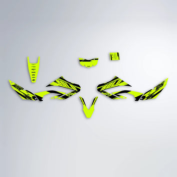 NTK V3 Yamaha WR 125X graphics kit parts layout in Yellow