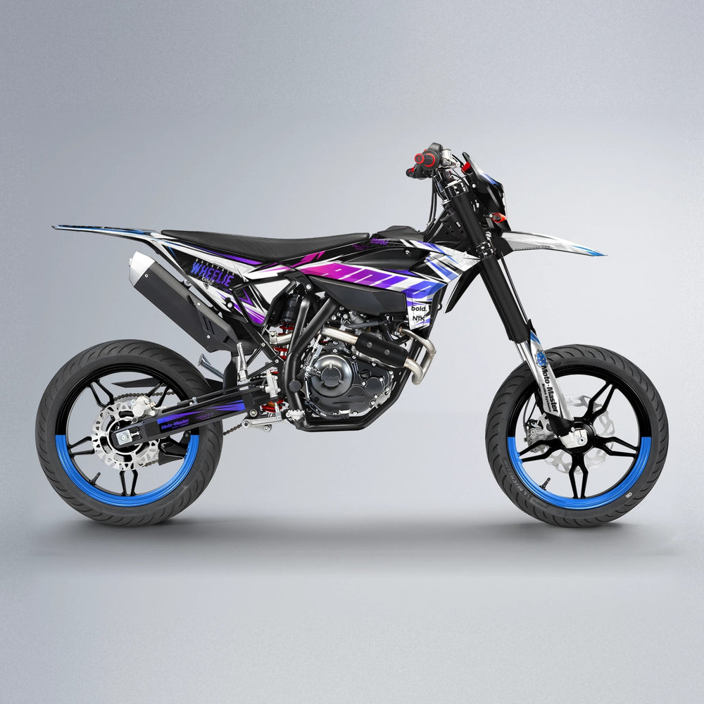 NTK V4 Beta supermoto graphics kit in Blue Purple Fade