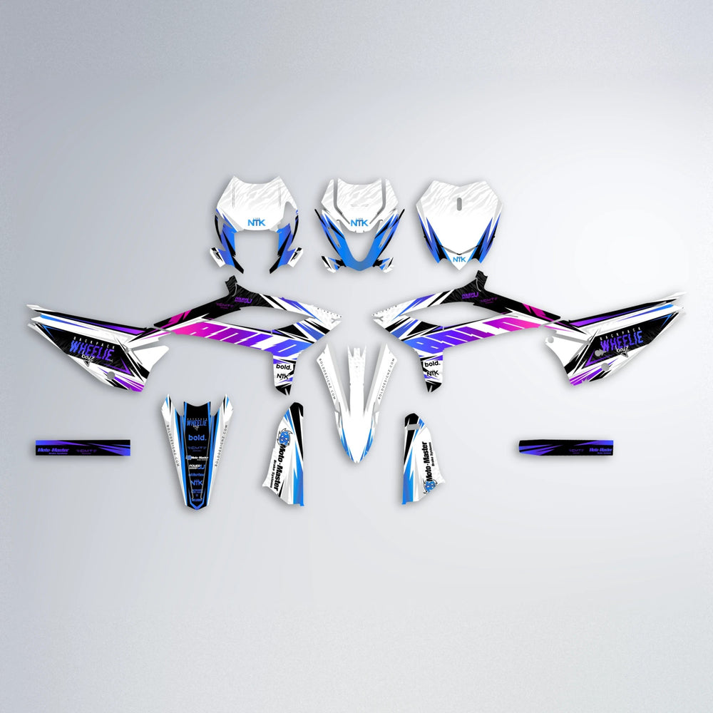 NTK V4 Beta graphics kit parts layout in Blue Purple Fade