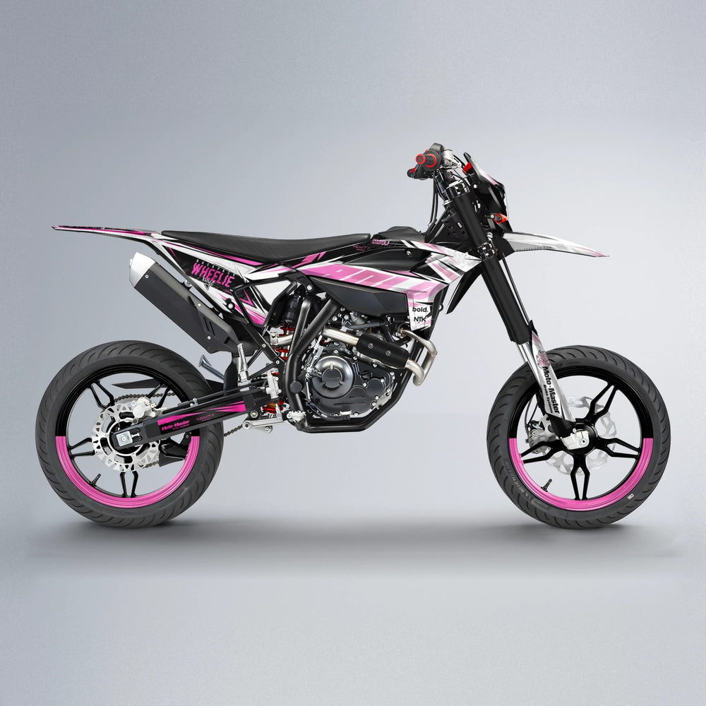 NTK V4 Beta supermoto graphics kit in Flamingo