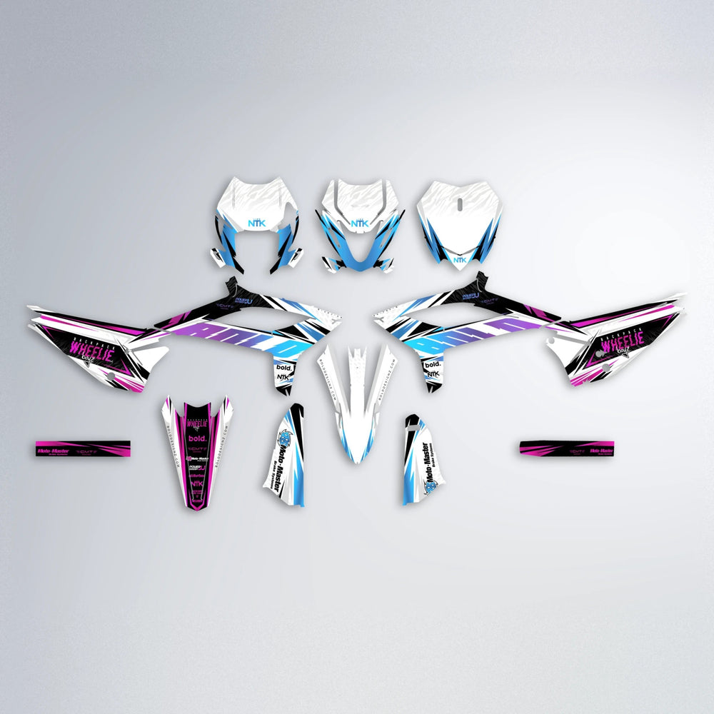NTK V4 Beta graphics kit parts layout in Pink & Light Blue