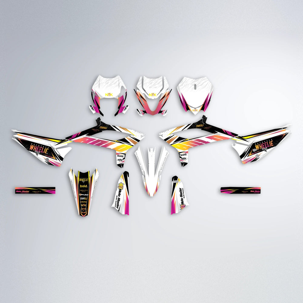 NTK V4 Beta graphics kit parts layout in Pink & Yellow