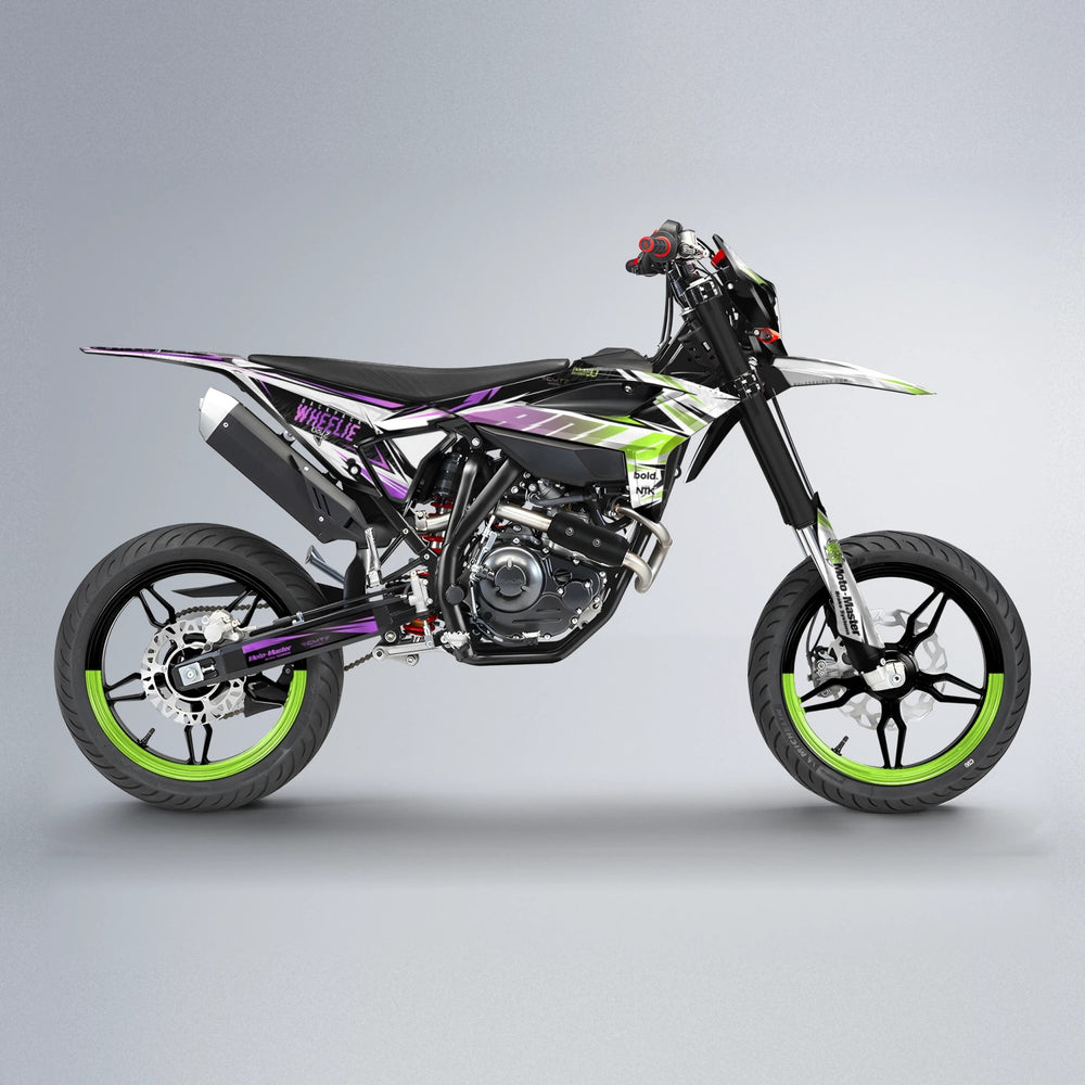 NTK V4 Beta supermoto graphics kit in Purple & Yellow
