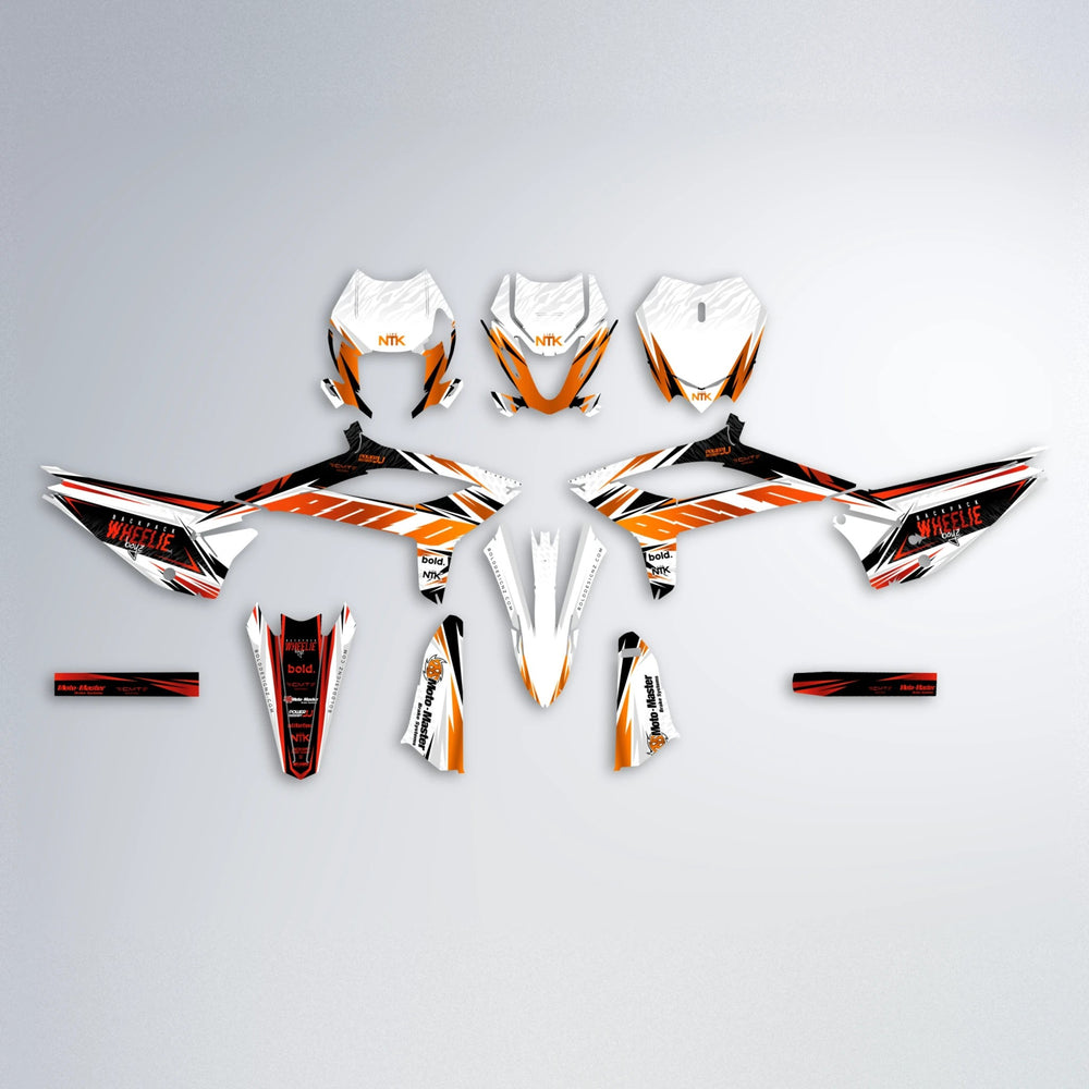 NTK V4 Beta graphics kit parts layout in Red & Orange