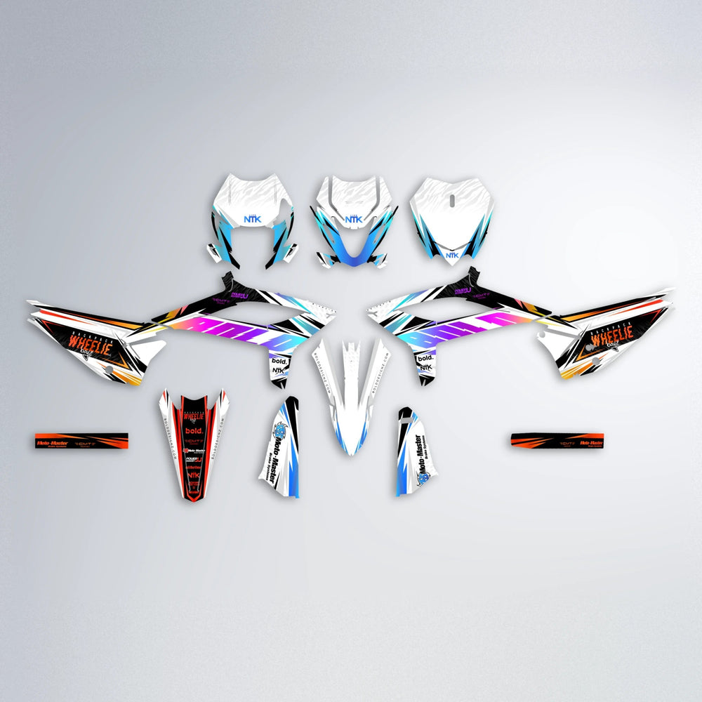 NTK V4 Beta graphics kit parts layout in Sunset Fade