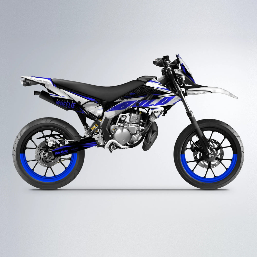 NTK V4 Derbi Senda supermoto graphics kit in Blue