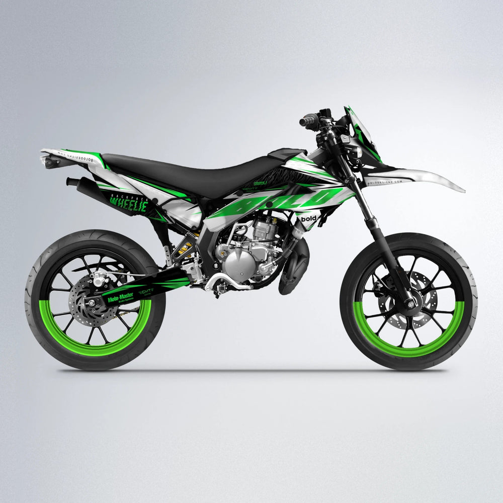 NTK V4 Derbi Senda supermoto graphics kit in Green