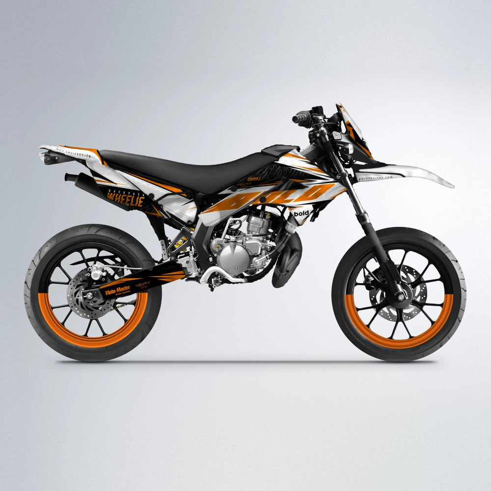 NTK V4 Derbi Senda supermoto graphics kit in Orange