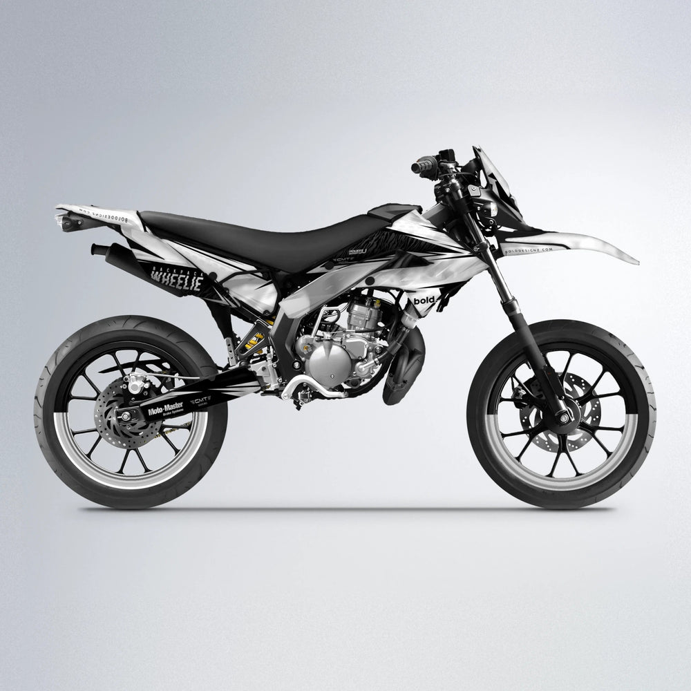 NTK V4 Derbi Senda supermoto graphics kit in White