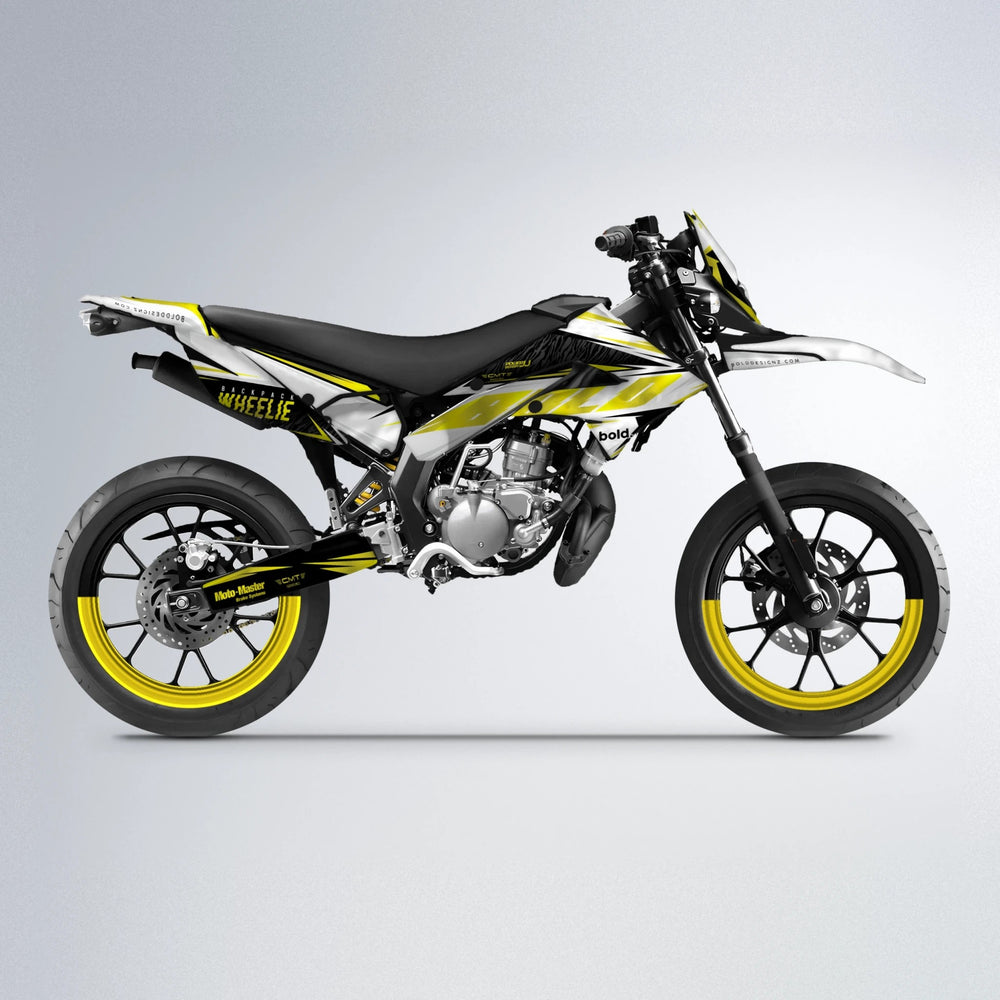 NTK V4 Derbi Senda supermoto graphics kit in Yellow