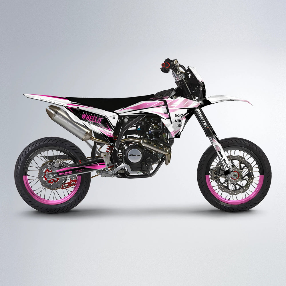 NTK V4 Fantic supermoto graphics kit in Flamingo