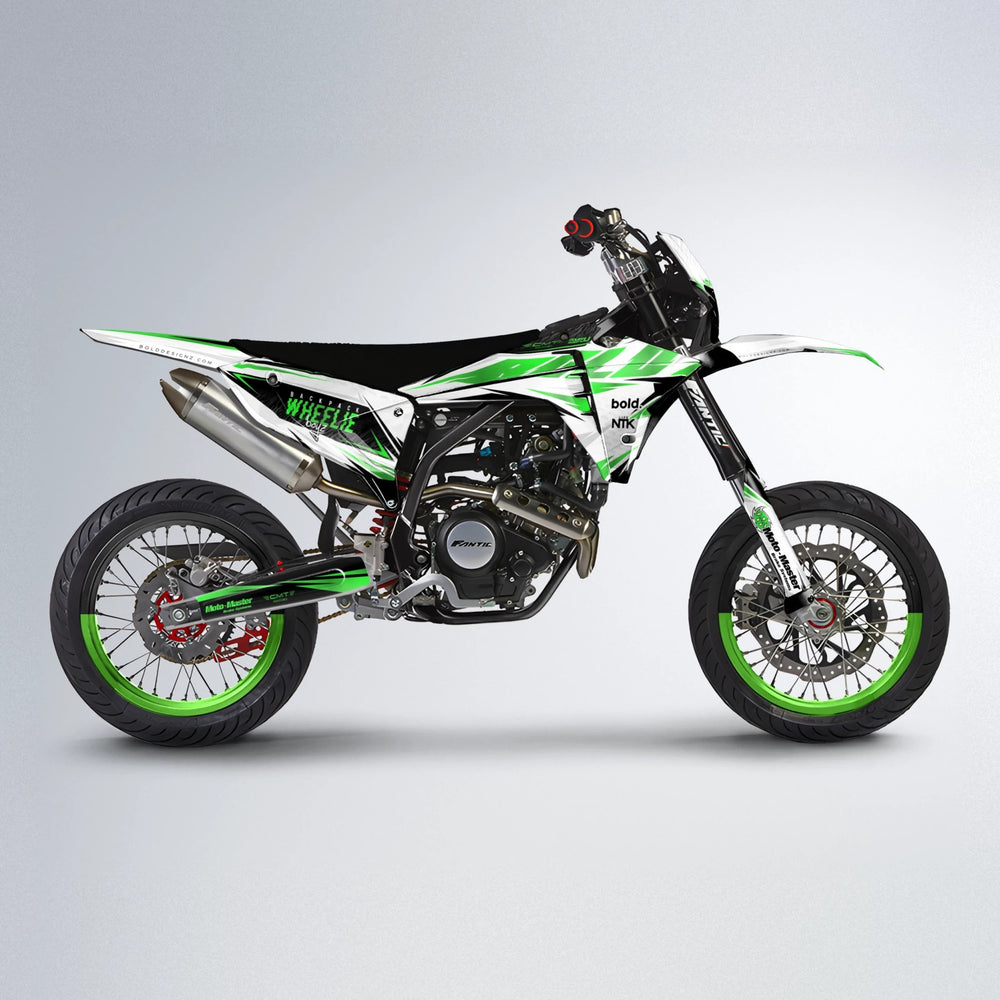 NTK V4 Fantic supermoto graphics kit in Green