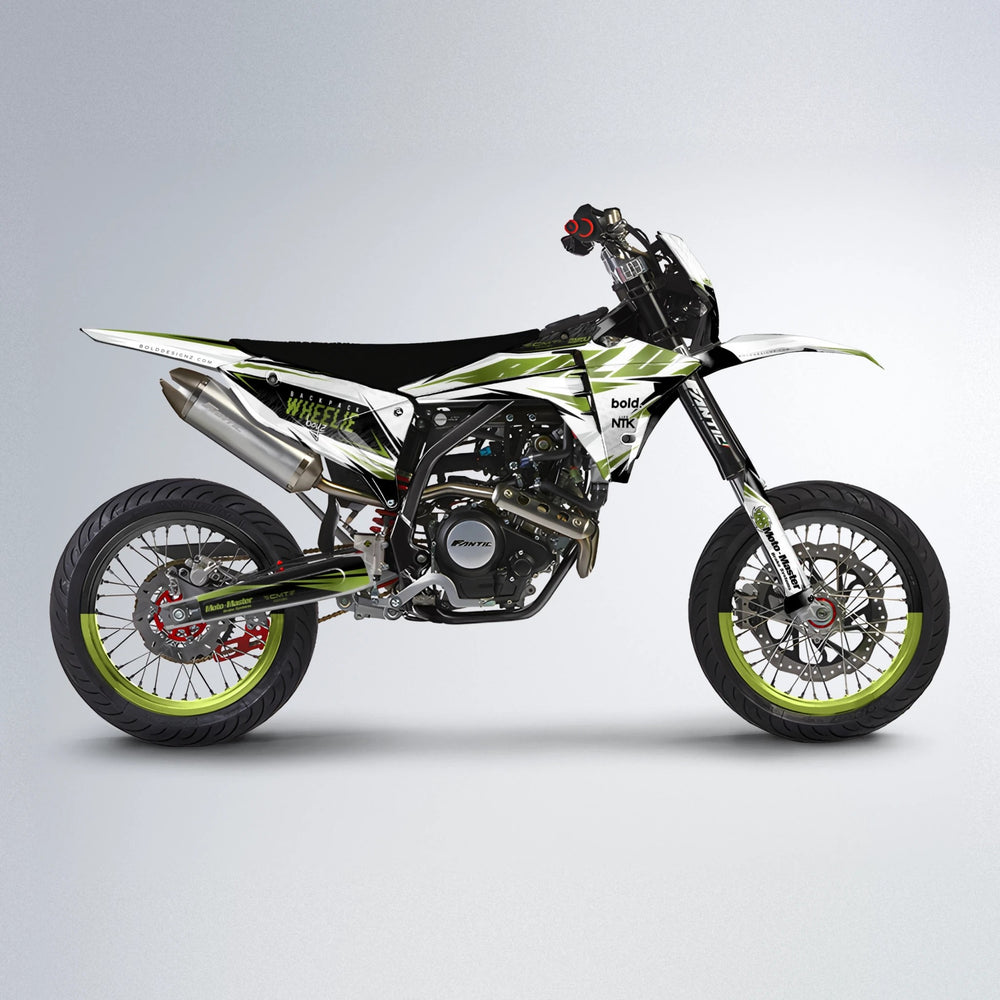 NTK V4 Fantic supermoto graphics kit in Olive