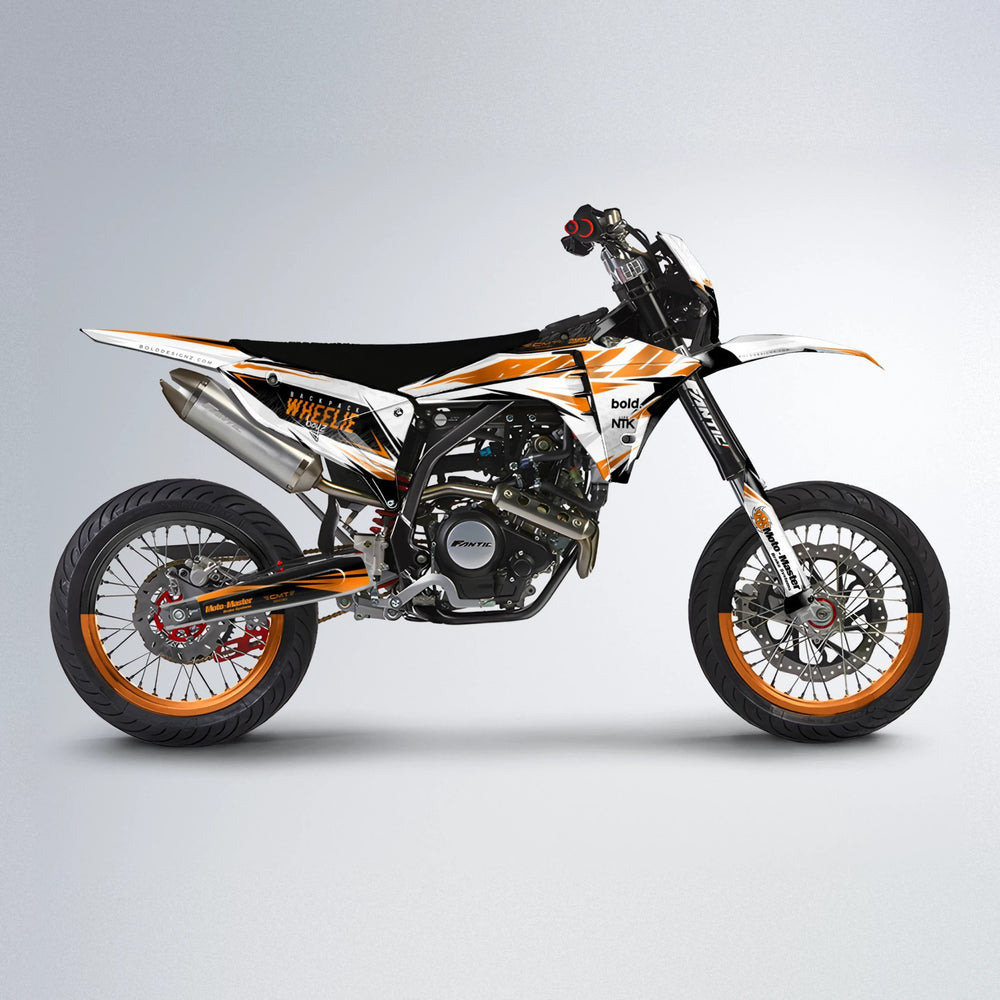 NTK V4 Fantic supermoto graphics kit in Orange