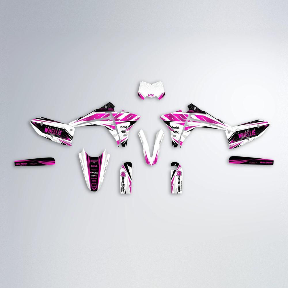 NTK V4 Fantic graphics kit parts layout in Pink