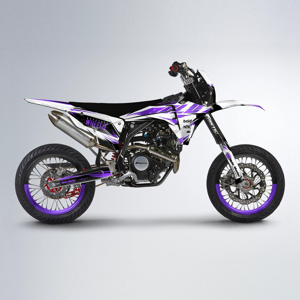 NTK V4 Fantic supermoto graphics kit in Purple