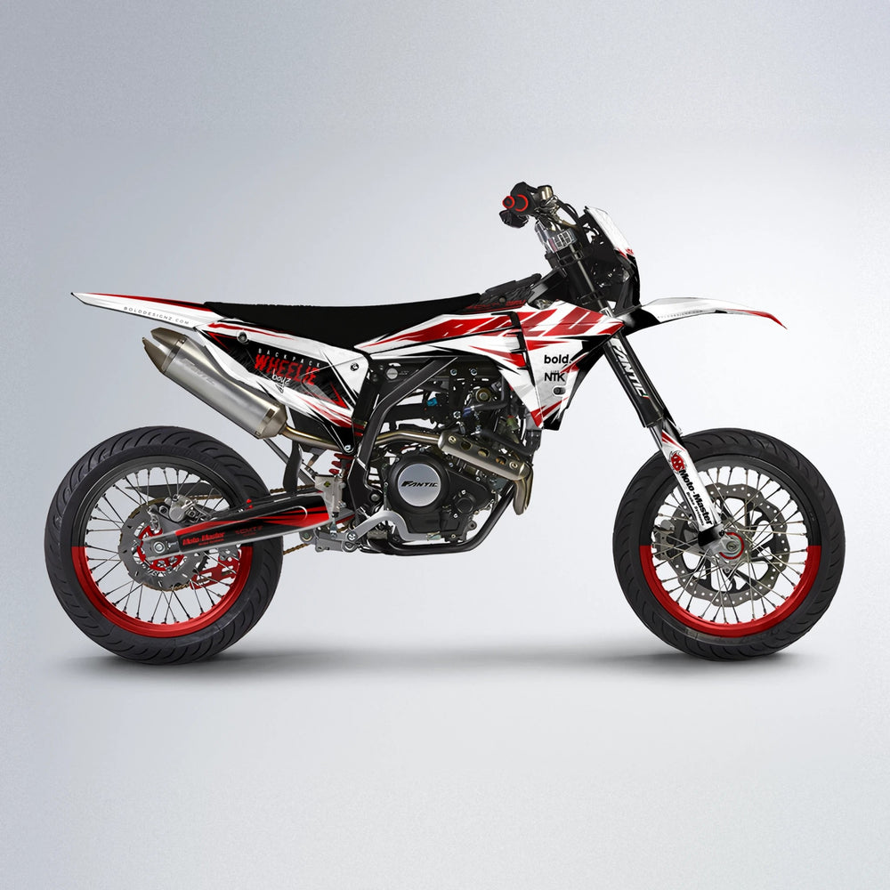 NTK V4 Fantic supermoto graphics kit in Red