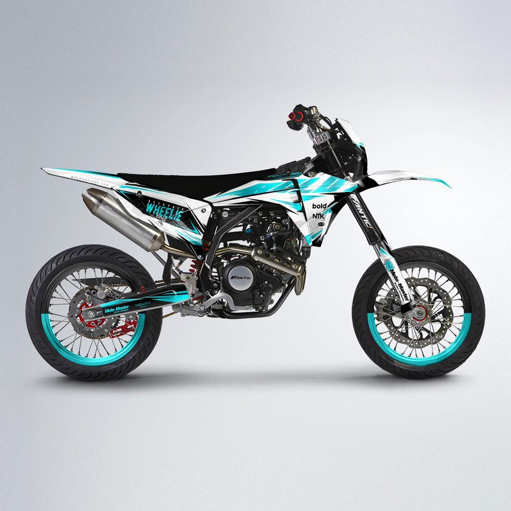 NTK V4 Fantic supermoto graphics kit in Teal