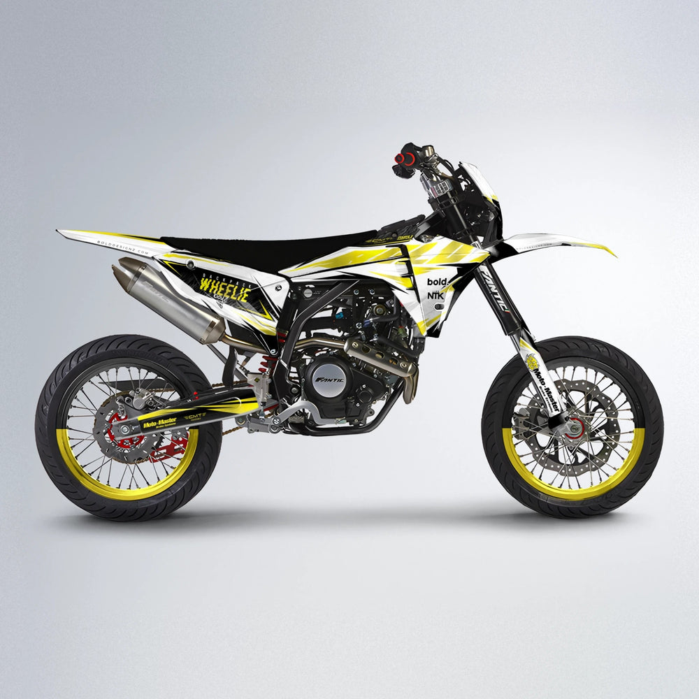 NTK V4 Fantic supermoto graphics kit in Yellow