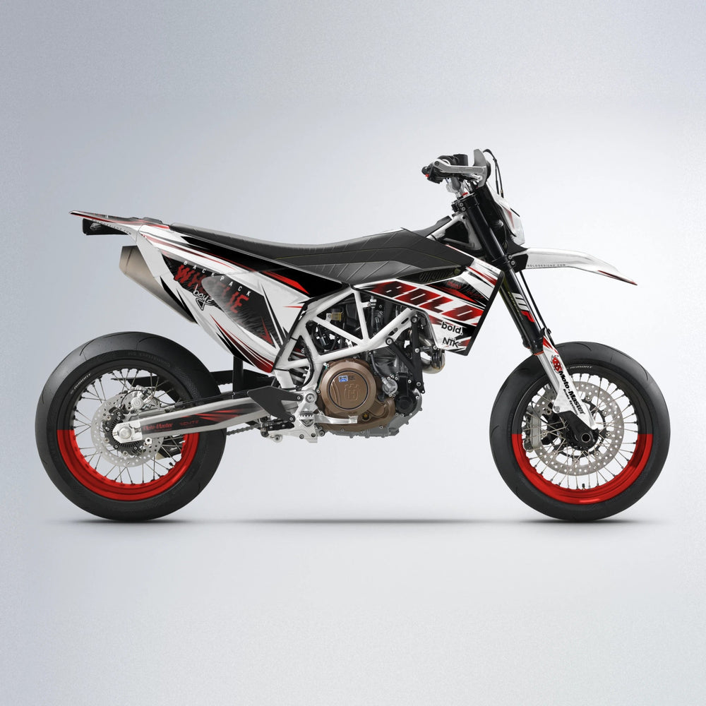 NTK V4 Husqvarna 701 supermoto graphics kit in Black & Red