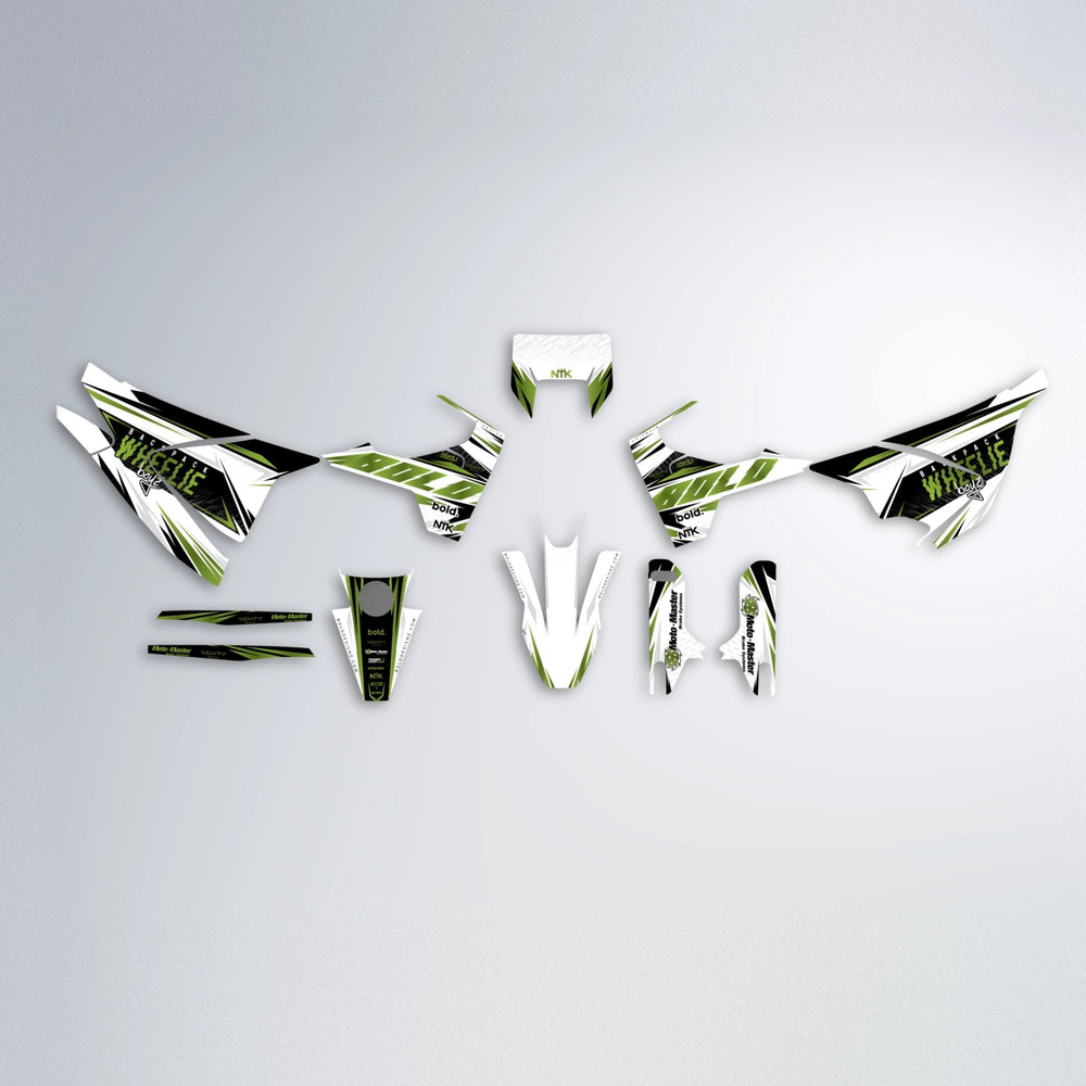 NTK V4 Husqvarna 701 graphics kit parts layout in Olive