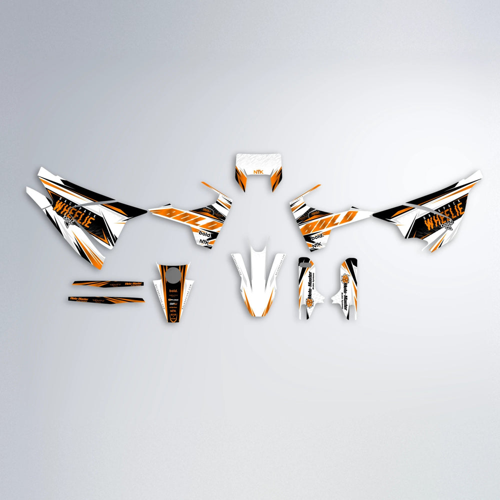 NTK V4 Husqvarna 701 graphics kit parts layout in Orange