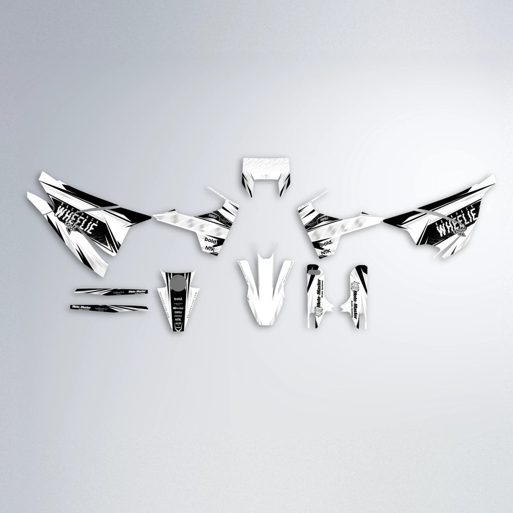 NTK V4 Husqvarna 701 graphics kit parts layout in White