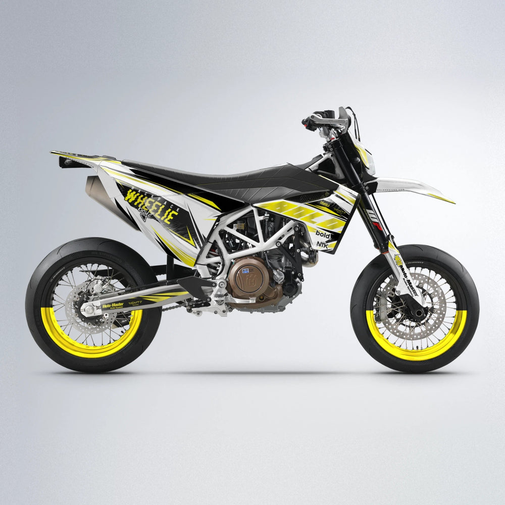 NTK V4 Husqvarna 701 supermoto graphics kit in Yellow