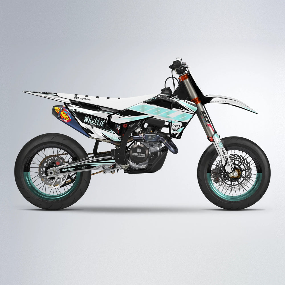 NTK V4 Husqvarna FE/TE supermoto graphics kit in Mint