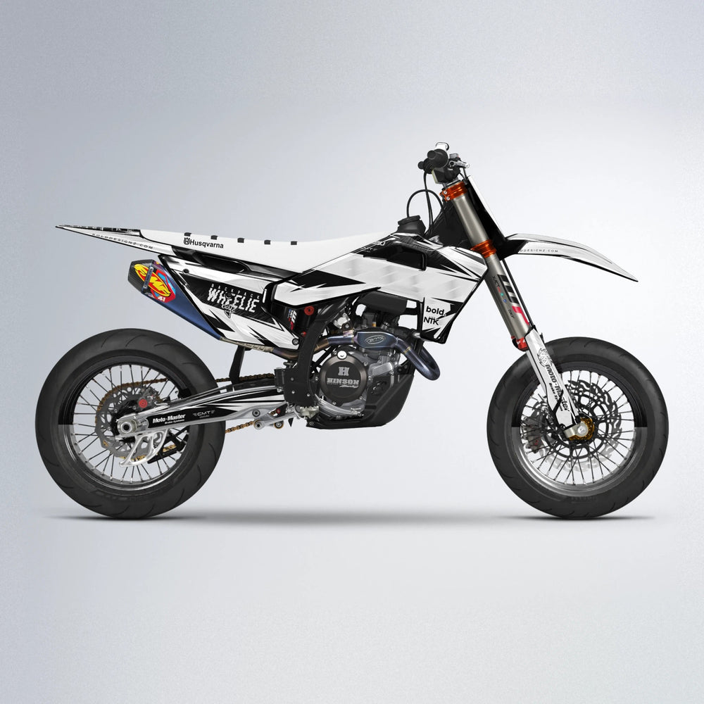 NTK V4 Husqvarna FE/TE supermoto graphics kit in White